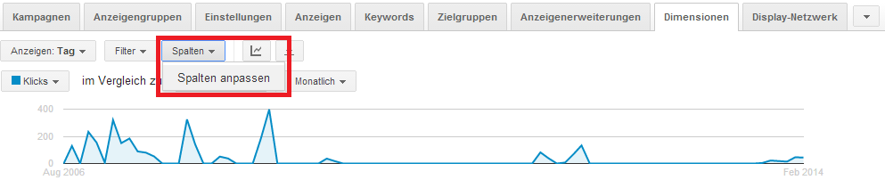 Pfad um Klickbetrug bei Google AdWords anzuzeigen - Schritt 3